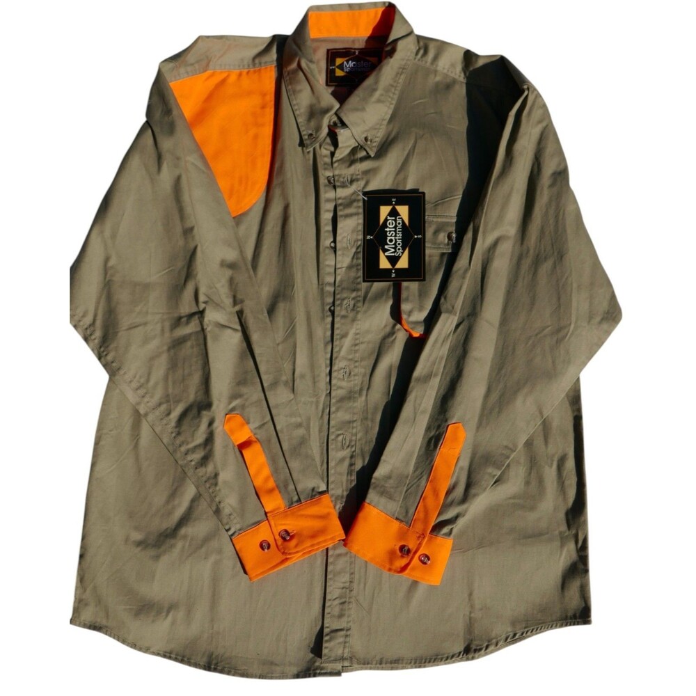 Master Sportsman Shooting Hunting Rugged Outdoor Beige Khaki Shirt Size XL NWT